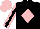 Silk - Black, pink diamond, black stripe on pink sleeves, black diamonds on pink cap