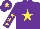 Silk - Purple body, yellow star, purple arms, yellow stars, purple cap, yellow star