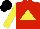 Silk - Red body, yellow triangle, yellow arms, black cap