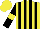 Silk - Yellow, black stripes, black sleeves with yellow armband, yellow cap