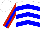 Silk - White, blue chevrons, red sleeves with blue stripe