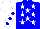 Silk - Blue, white stars, sleeves white, blue spots, cap white