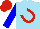 Silk - Sky blue, red horseshoe, blue sleeve, red cap