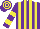 Silk - Purple, yellow stripes, hoops sleeve, purple cap, yellow hoops
