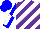 Silk - White, purple diagonal stripes, white sleeves, blue cuffs, quarters cap