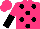 Silk - Hot pink, black dots, hot pink and black halved sleeves