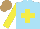 Silk - Sky blue, yellow cross, sleeves, light brown cap