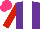 Silk - Purple,white stripe,red sleeves, hot pink cap