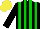 Silk - Black, green stripes, yellow cap
