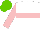 Silk - White, pink hoop, pink sleeves, light green cap