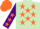 Silk - LIGHT GREEN, orange stars, purple sleeves, orange stars, orange cap