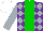 Silk - Purple, silver diamonds, green stripe, silver sleeves, white cap