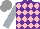 Silk - Purple,pink diamonds,silver sleeves, grey cap