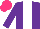 Silk - Purple, white stripe, hot pink cap