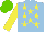 Silk - Light blue, yellow stars, yellow sleeves, light green cap