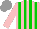 Silk - Pink, green stripes, grey cap