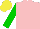 Silk - Pink, green sleeves, yellow cap