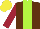 Silk - Brown, lime stripe, maroon sleeves, yellow cap