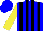 Silk - Blue and black stripes, yellow sleeves