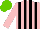 Silk - Pink, black stripes, light green cap