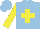 Silk - Light blue, yellow cross, sleeves, light blue cap