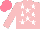 Silk - Pink, white stars, salmon cap