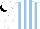 Silk - white, light blue stripes, white sleeves and cap, black peak