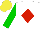 Silk - White, red diamond, green sleeves, yellow cap