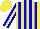Silk - Yellow, blue stripes, blue sleeves with yellow stripe, yellow cap