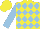Silk - Yellow, light blue diamonds, light blue sleeves, yellow cap