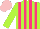 Silk - Lime Green And Shocking Pink Stripes, Green And Pink Cap