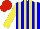 Silk - Blue, yellow stripes, sleeves, red cap