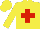 Silk - Yellow, red cross, yellow cap