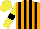 Silk - Orange,black stripes,yellow sleeves,black armlet,yellow cap