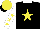 Silk - Black,yellow star,white sleeves,yellow stars,cap,black peak,white collar