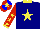 Silk - Navy, yellow star, red sleeves, yellow stars, cuffs, red cap, blue quarters, yellow star, collar
