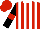 Silk - Red,white,red,white stripes,white sleeves,black arm hoop,collar