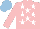 Silk - Pink, white stars, light blue cap