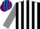 Silk - BLACK & WHITE STRIPES, grey sleeves, royal blue & maroon striped cap