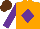 Silk - Orange, purple diamond, sleeve, brown cap