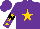 Silk - Purple, gold star, black hoop and gold stars on sleeves