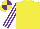 Silk - Yellow, white sleeves, purple,stripes, quartered cap