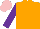 Silk - Orange, purple sleeve, pink cap