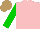 Silk - Pink, green sleeves, light brown cap