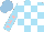 Silk - Sky blue, white checks, sky blue sleeves, pink stars, light blue cap