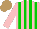 Silk - Pink, green stripes, light brown cap