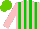 Silk - Pink, green stripes, light green cap