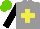 Silk - Grey, yellow cross, black sleeves, light green cap