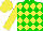 Silk - Green, yellow diamonds, yellow sleeves, yellow cap