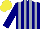 Silk - Navy, silver stripes, yellow cap